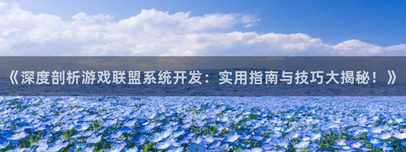 沐鸣1平台登录线路：《深度剖析游戏联盟系
