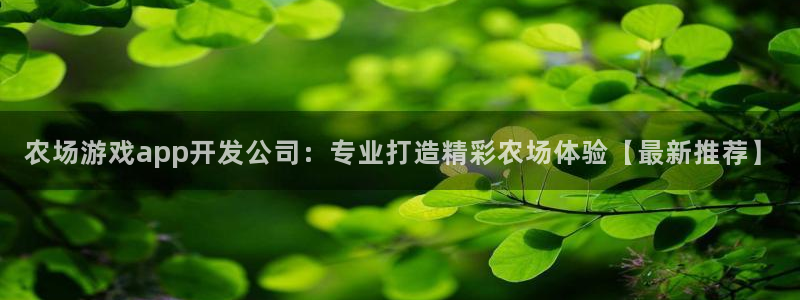 沐鸣1平台：农场游戏app开发公司：专业