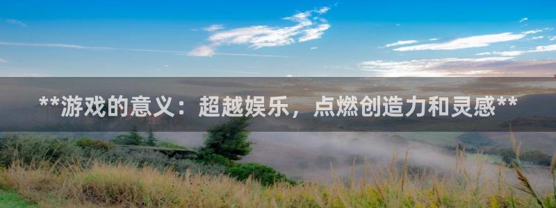 沐鸣注册登陆：**游戏的意义：超越娱乐，